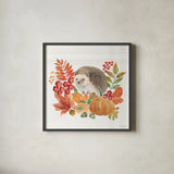 Wooded Harvest V by Beth Grove. Shown in a sleek black glass frame for a contemporary gallery look. Available as an archival giclee rolled canvas, fine art paper, or poster print. SKU 80872a.