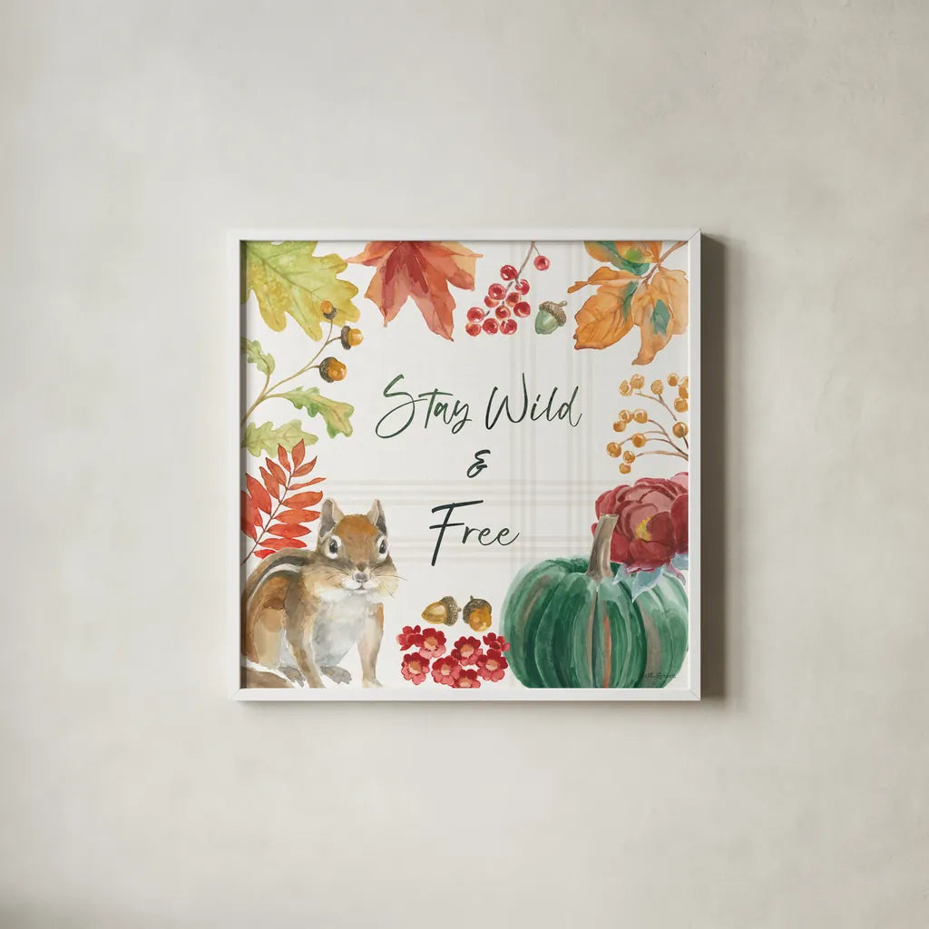 Wooded Harvest VI by Beth Grove. Shown in a crisp white glass frame for a clean and minimalist style. Available as an archival giclee rolled canvas, fine art paper, or poster print. SKU 80873a.