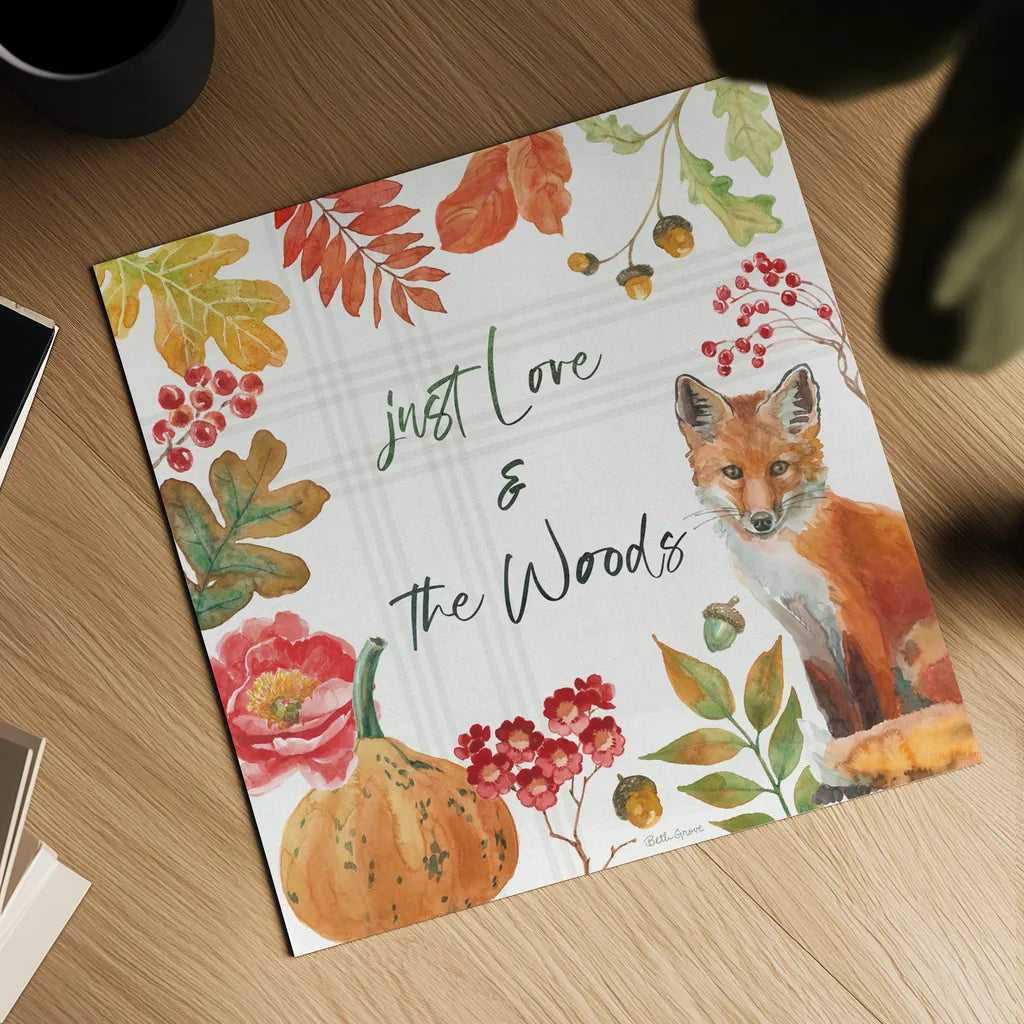 Wooded Harvest VII by Beth Grove. Shown as a detailed flat fine art print, highlighting archival giclee quality. Available as an archival giclee rolled canvas, fine art paper, or poster print. SKU 80874a.