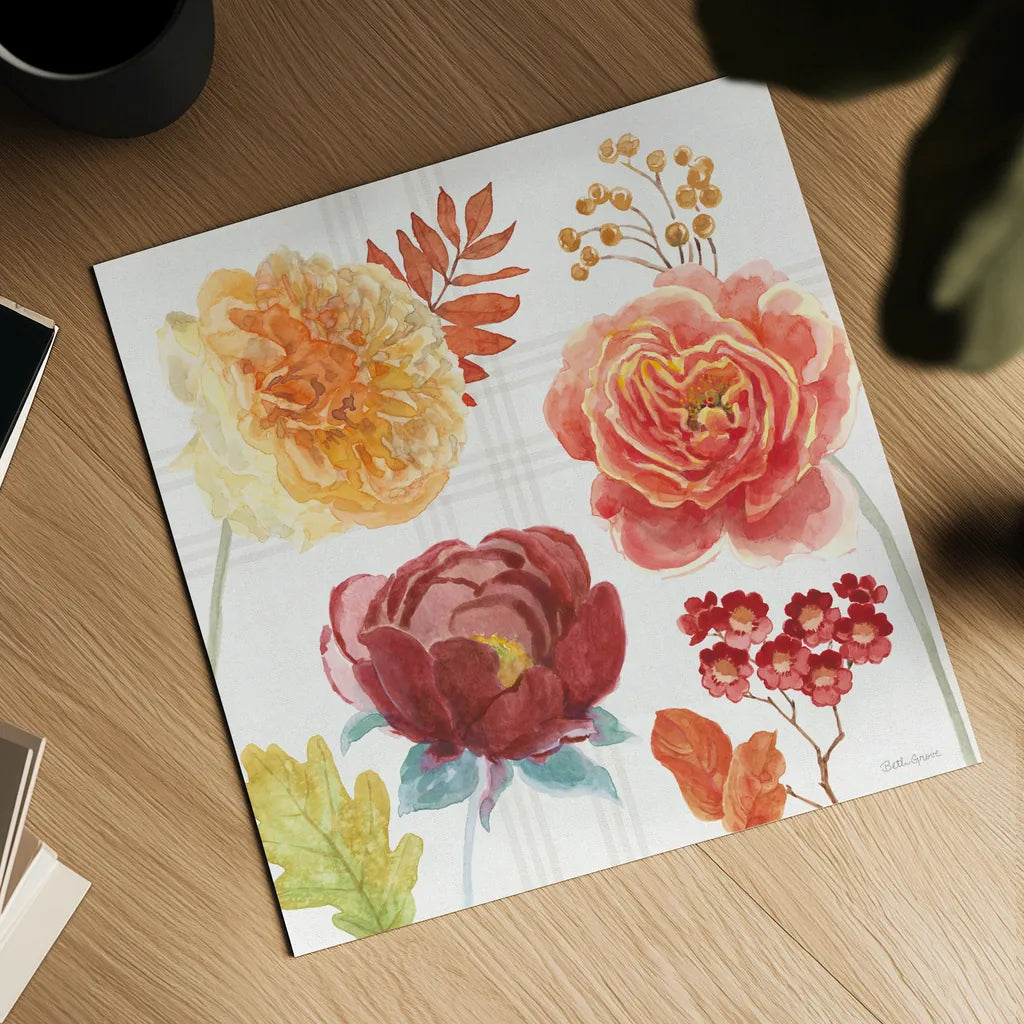 Wooded Harvest VIII by Beth Grove. Shown as a detailed flat fine art print, highlighting archival giclee quality. Available as an archival giclee rolled canvas, fine art paper, or poster print. SKU 80875a.