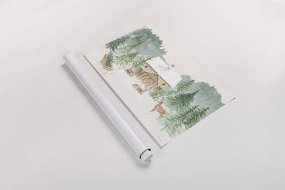 Wooded Winter I by Beth Grove. shown as a rolled paper print. Available as archival giclee rolled canvas, fine art paper, or poster print. SKU 88955i.