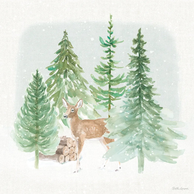 Wooded Winter III by Beth Grove. SKU 88957a. Archival Giclee Fine art print for wall decor.