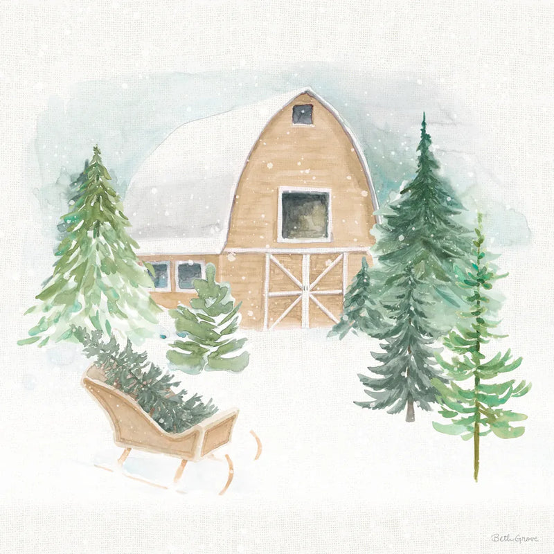 Wooded Winter IV by Beth Grove. SKU 88958a. Archival Giclee Fine art print for wall decor.