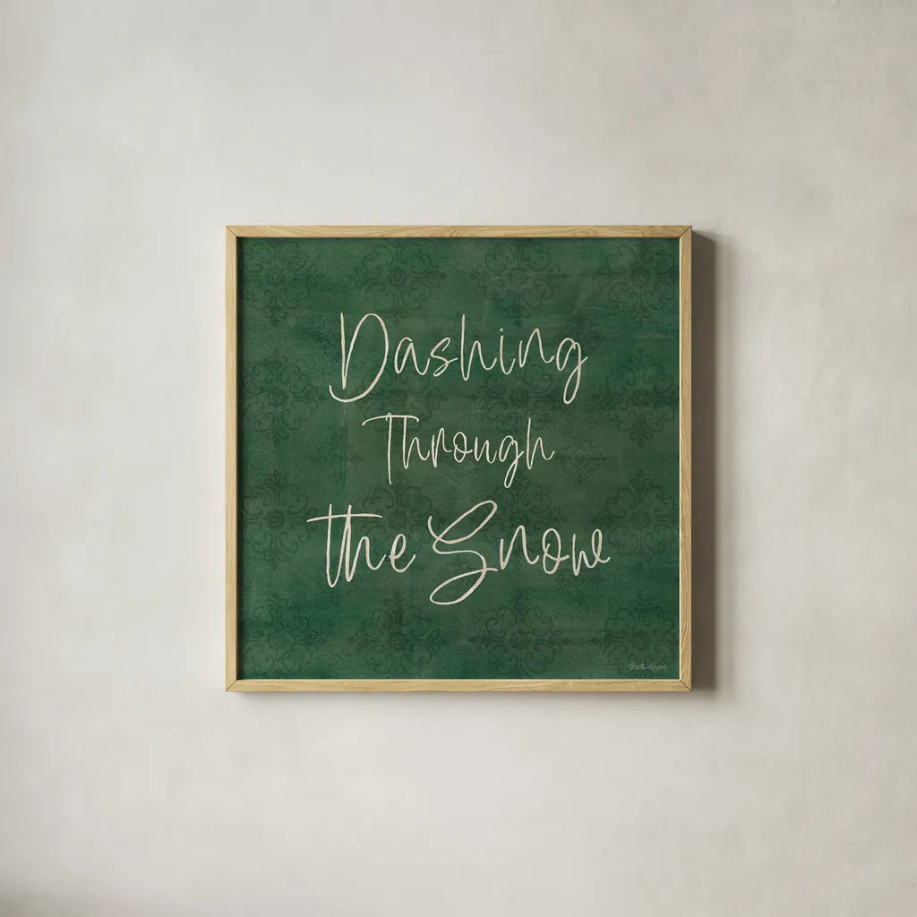 Wooded Winter VII by Beth Grove. Shown in a natural wood glass frame for a timeless modern aesthetic. Available as an archival giclee rolled canvas, fine art paper, or poster print. SKU 88961a.