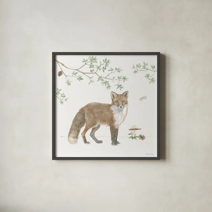 Woodland Love II by Beth Grove. Shown in a sleek black glass frame for a contemporary gallery look. Available as an archival giclee rolled canvas, fine art paper, or poster print. SKU 78988a.