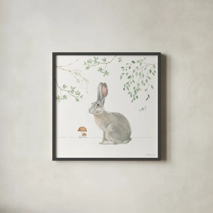Woodland Love III by Beth Grove. Shown in a sleek black glass frame for a contemporary gallery look. Available as an archival giclee rolled canvas, fine art paper, or poster print. SKU 78989a.