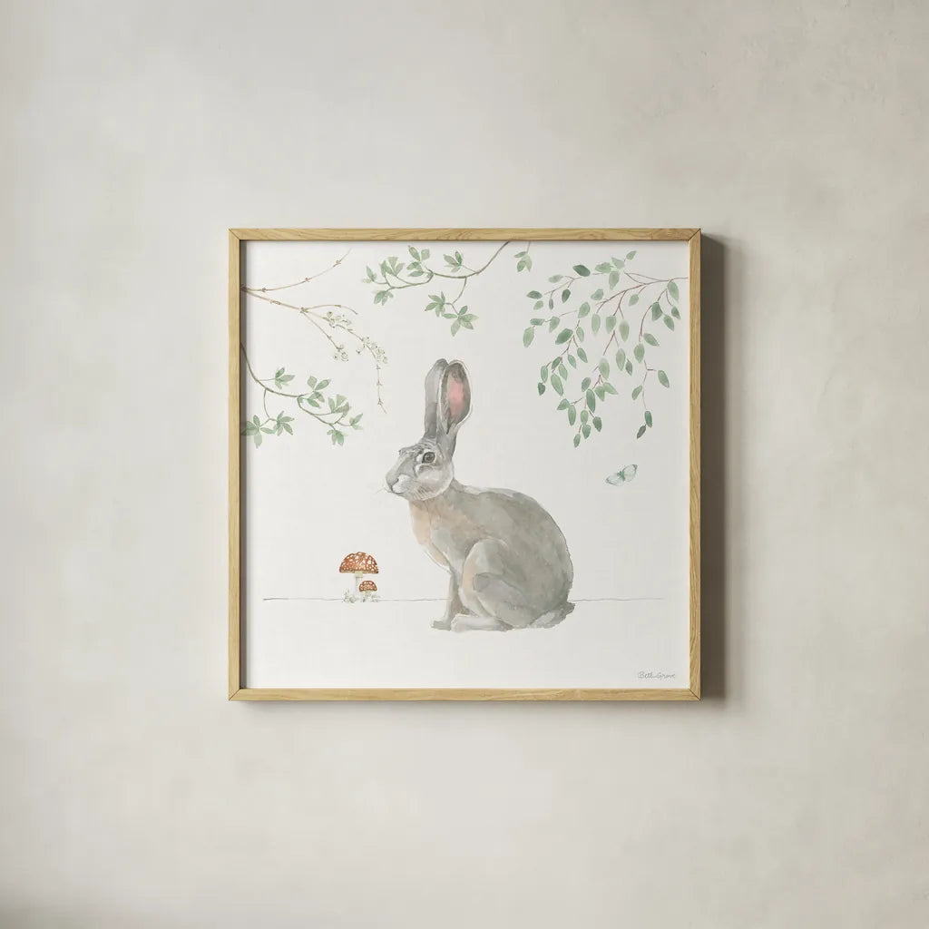 Woodland Love III by Beth Grove. Shown in a natural wood glass frame for a timeless modern aesthetic. Available as an archival giclee rolled canvas, fine art paper, or poster print. SKU 78989a.