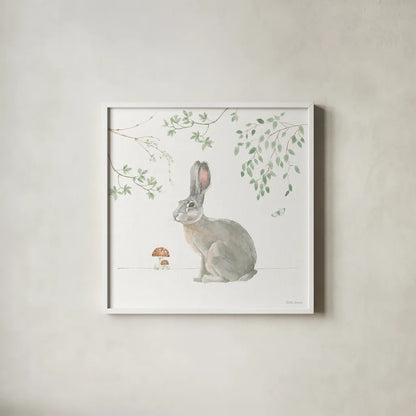 Woodland Love III by Beth Grove. Shown in a crisp white glass frame for a clean and minimalist style. Available as an archival giclee rolled canvas, fine art paper, or poster print. SKU 78989a.