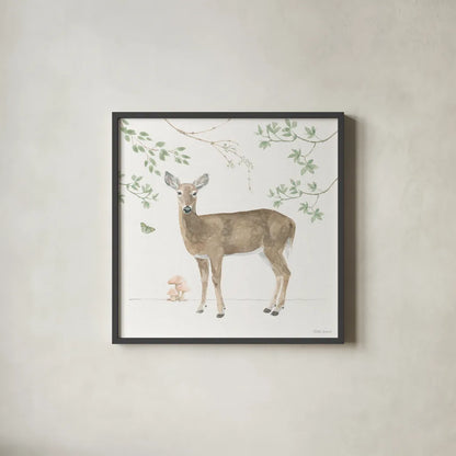 Woodland Love V by Beth Grove. Shown in a sleek black glass frame for a contemporary gallery look. Available as an archival giclee rolled canvas, fine art paper, or poster print. SKU 78991a.