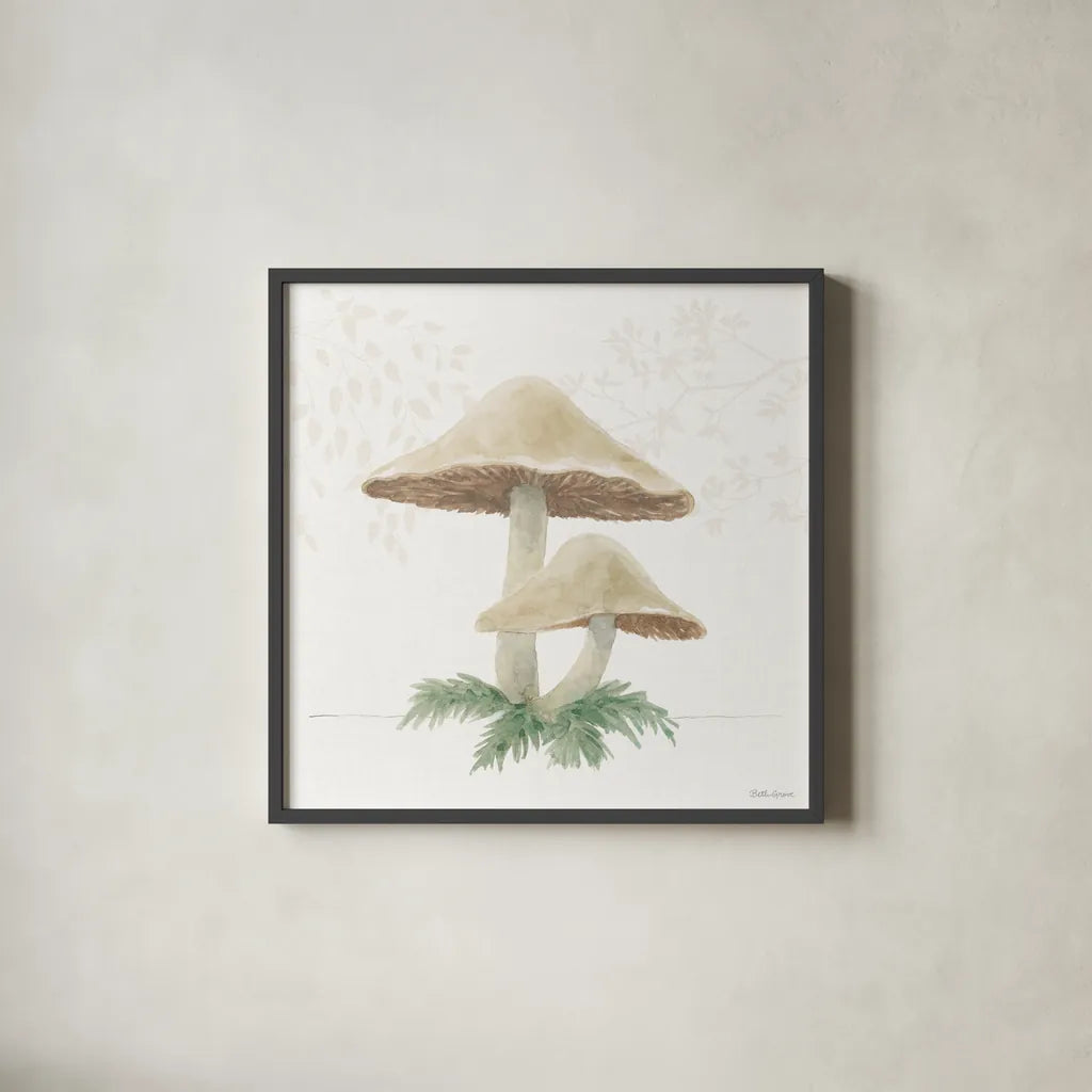 Woodland Love VI by Beth Grove. Shown in a sleek black glass frame for a contemporary gallery look. Available as an archival giclee rolled canvas, fine art paper, or poster print. SKU 78992a.