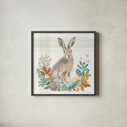 Woodland Wander I by Beth Grove. Shown in a sleek black glass frame for a contemporary gallery look. Available as an archival giclee rolled canvas, fine art paper, or poster print. SKU 96345a.