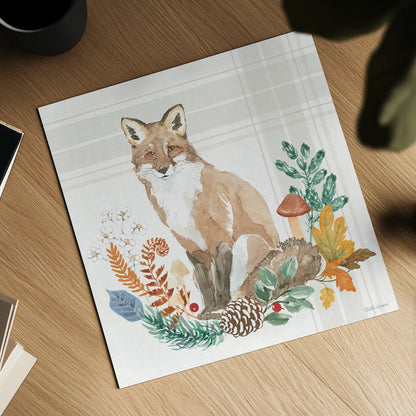 Woodland Wander IV by Beth Grove. Shown as a detailed flat fine art print, highlighting archival giclee quality. Available as an archival giclee rolled canvas, fine art paper, or poster print. SKU 96348a.