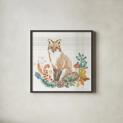 Woodland Wander IV by Beth Grove. Shown in a sleek black glass frame for a contemporary gallery look. Available as an archival giclee rolled canvas, fine art paper, or poster print. SKU 96348a.