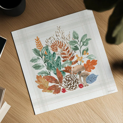 Woodland Wander VI by Beth Grove. Shown as a detailed flat fine art print, highlighting archival giclee quality. Available as an archival giclee rolled canvas, fine art paper, or poster print. SKU 96350a.