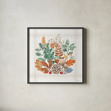 Woodland Wander VI by Beth Grove. Shown in a sleek black glass frame for a contemporary gallery look. Available as an archival giclee rolled canvas, fine art paper, or poster print. SKU 96350a.