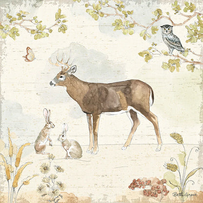 Woodland Wreath III by Beth Grove. SKU 43913a. Archival Giclee Fine art print for wall decor.