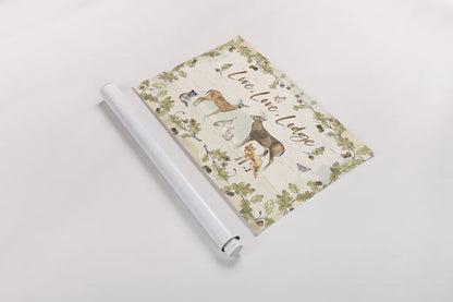 Woodland Wreath IV by Beth Grove. shown as a rolled paper print. Available as archival giclee rolled canvas, fine art paper, or poster print. SKU 43914i.