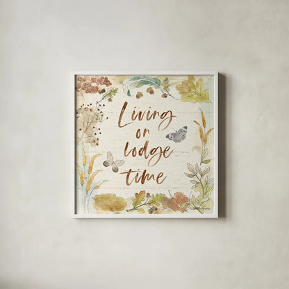 Woodland Wreath VI by Beth Grove. Shown in a crisp white glass frame for a clean and minimalist style. Available as an archival giclee rolled canvas, fine art paper, or poster print. SKU 43916a.