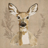 Woodland Wreath VII on Burlap by Beth Grove. SKU 101479a. Archival Giclee Fine art print for wall decor.