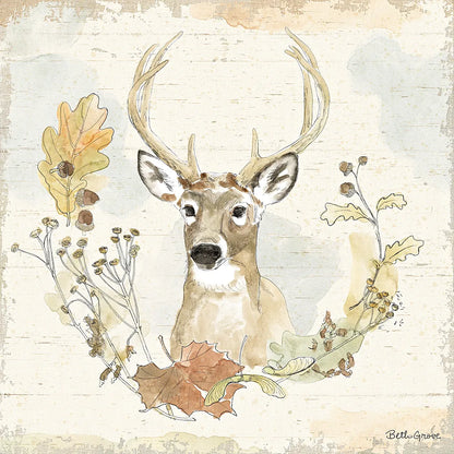 Woodland Wreath VIII by Beth Grove. SKU 43918a. Archival Giclee Fine art print for wall decor.