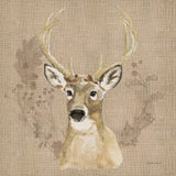 Woodland Wreath VIII on Burlap by Beth Grove. SKU 101480a. Archival Giclee Fine art print for wall decor.