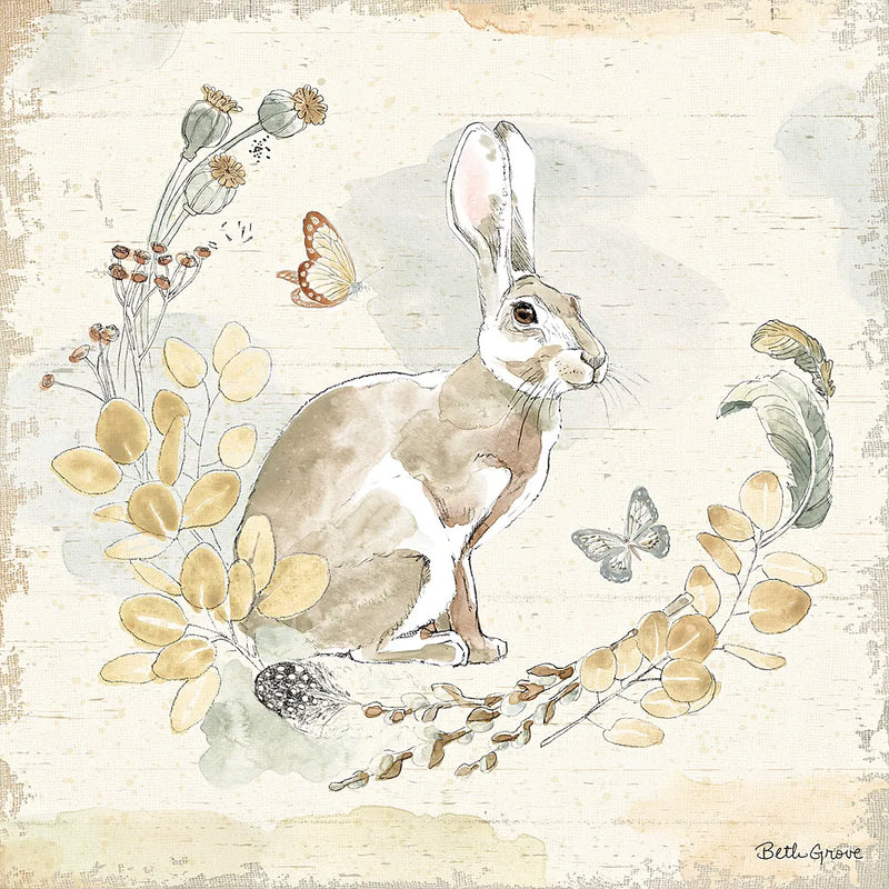 Woodland Wreath X by Beth Grove. SKU 43920a. Archival Giclee Fine art print for wall decor.