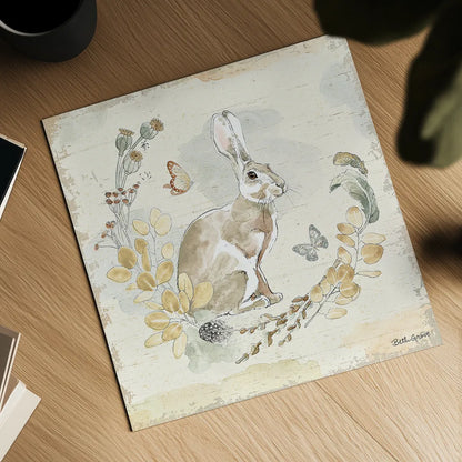 Woodland Wreath X by Beth Grove. Shown as a detailed flat fine art print, highlighting archival giclee quality. Available as an archival giclee rolled canvas, fine art paper, or poster print. SKU 43920a.