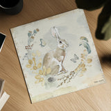 Woodland Wreath X Blue by Beth Grove. Shown as a detailed flat fine art print, highlighting archival giclee quality. Available as an archival giclee rolled canvas, fine art paper, or poster print. SKU 89345a.
