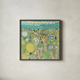 After the Rain Square by Candra Boggs. Shown in a sleek black glass frame for a contemporary gallery look. Available as an archival giclee rolled canvas, fine art paper, or poster print. SKU 22718a.