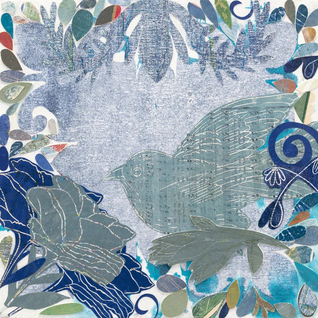 Bird in the Garden by Candra Boggs. SKU 19588a. Archival Giclee Fine art print for wall decor.