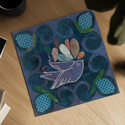 Birds in Spring III by Candra Boggs. Shown as a detailed flat fine art print, highlighting archival giclee quality. Available as an archival giclee rolled canvas, fine art paper, or poster print. SKU 20426a.