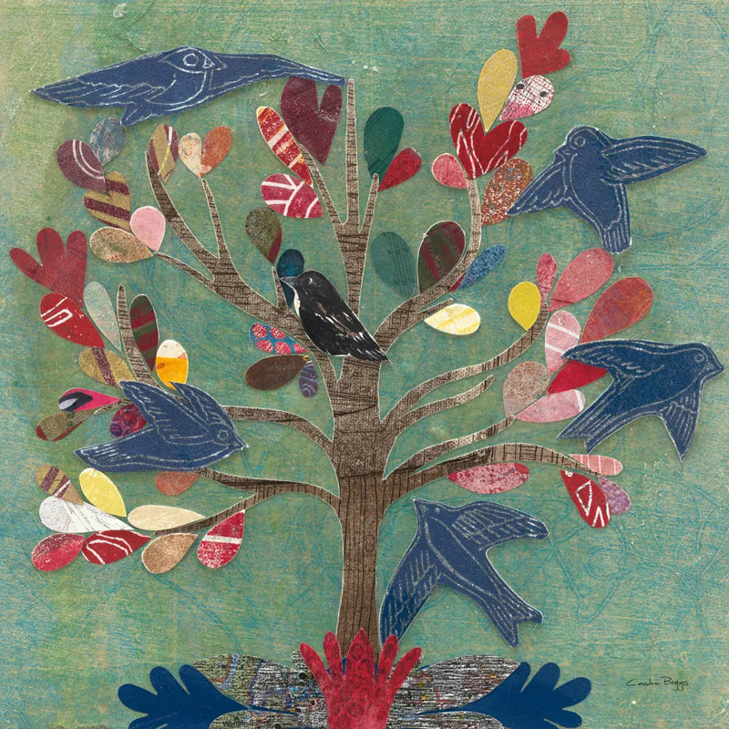 Birds in a Tree by Candra Boggs. SKU 19583a. Archival Giclee Fine art print for wall decor.