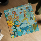 Converse Bird Square I by Candra Boggs. Shown as a detailed flat fine art print, highlighting archival giclee quality. Available as an archival giclee rolled canvas, fine art paper, or poster print. SKU 32142a.