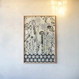 Evening Garden by Candra Boggs. shown as a paper print in a natural frame. Available as a archival giclee rolled canvas, fine art paper, or poster print. SKU 22436h.