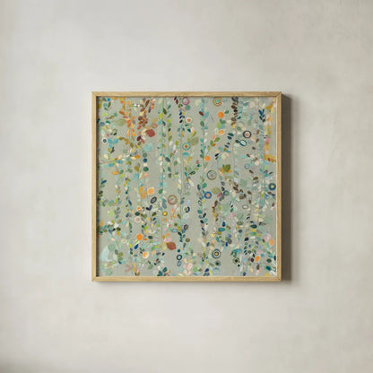 Hazel Brook by Candra Boggs. Shown in a natural wood glass frame for a timeless modern aesthetic. Available as an archival giclee rolled canvas, fine art paper, or poster print. SKU 16410a.