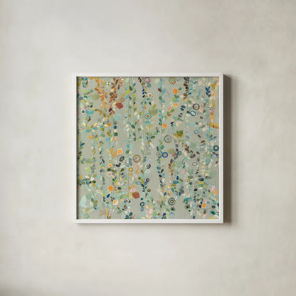 Hazel Brook by Candra Boggs. Shown in a crisp white glass frame for a clean and minimalist style. Available as an archival giclee rolled canvas, fine art paper, or poster print. SKU 16410a.