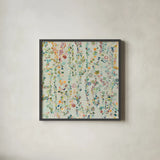 Hazel Brook Spring by Candra Boggs. Shown in a sleek black glass frame for a contemporary gallery look. Available as an archival giclee rolled canvas, fine art paper, or poster print. SKU 50293a.