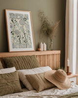 Interlocking Shadows by Candra Boggs. shown as a paper print in a natural frame. Available as a archival giclee rolled canvas, fine art paper, or poster print. SKU 22435h.