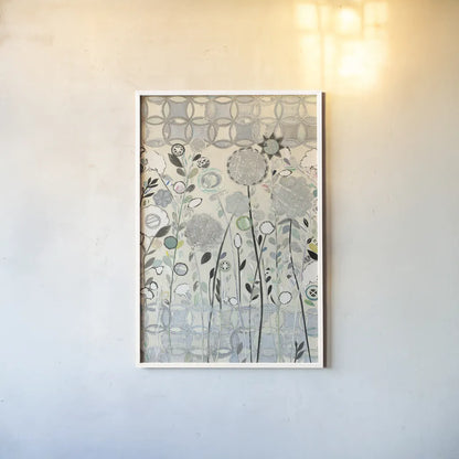 Interlocking Shadows by Candra Boggs. shown as a paper print in a white frame. Available as a archival giclee rolled canvas, fine art paper, or poster print. SKU 22435h.