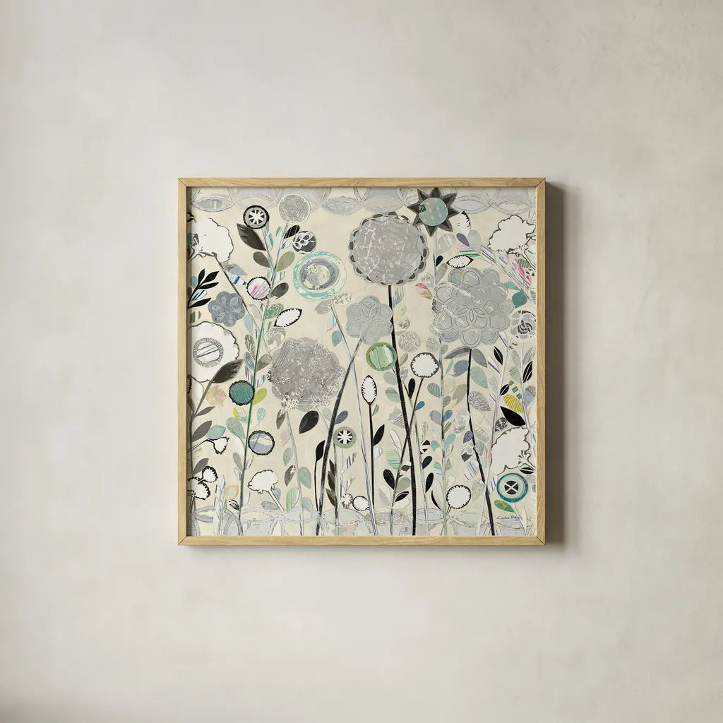 Interlocking Shadows Sq by Candra Boggs. Shown in a natural wood glass frame for a timeless modern aesthetic. Available as an archival giclee rolled canvas, fine art paper, or poster print. SKU 33076a.