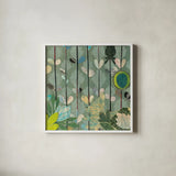 Natural Garden I by Candra Boggs. Shown in a crisp white glass frame for a clean and minimalist style. Available as an archival giclee rolled canvas, fine art paper, or poster print. SKU 22631a.