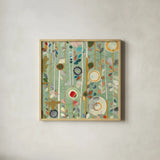 Natural Garden II by Candra Boggs. Shown in a natural wood glass frame for a timeless modern aesthetic. Available as an archival giclee rolled canvas, fine art paper, or poster print. SKU 14014a.