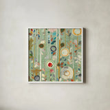 Natural Garden II by Candra Boggs. Shown in a crisp white glass frame for a clean and minimalist style. Available as an archival giclee rolled canvas, fine art paper, or poster print. SKU 14014a.