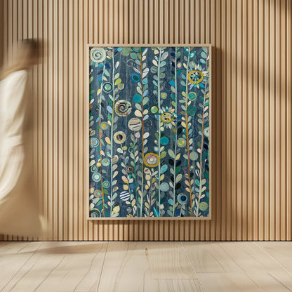 Navy Blue Sky by Candra Boggs. shown as over sized large wall art. Available as an archival giclee rolled canvas, fine art paper, or poster print. SKU 22721h.