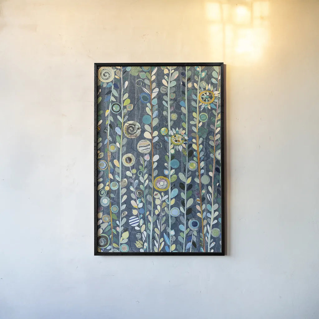 Navy Blue Sky by Candra Boggs. shown as a paper print in a black flame. Available as a archival giclee rolled canvas, fine art paper, or poster print. SKU 22721h.