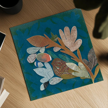 Nesting Birds II by Candra Boggs. Shown as a detailed flat fine art print, highlighting archival giclee quality. Available as an archival giclee rolled canvas, fine art paper, or poster print. SKU 19587a.