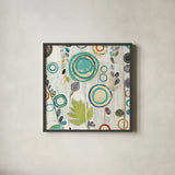 Ocean Garden I Square I by Candra Boggs. Shown in a sleek black glass frame for a contemporary gallery look. Available as an archival giclee rolled canvas, fine art paper, or poster print. SKU 32167a.