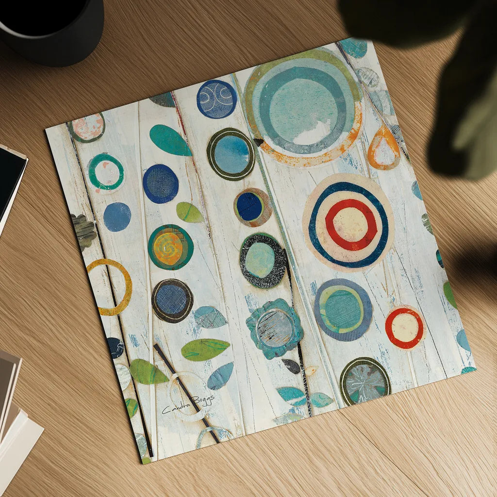 Ocean Garden I Square II by Candra Boggs. Shown as a detailed flat fine art print, highlighting archival giclee quality. Available as an archival giclee rolled canvas, fine art paper, or poster print. SKU 32168a.