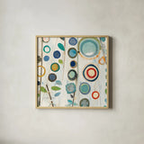 Ocean Garden I Square II by Candra Boggs. Shown in a natural wood glass frame for a timeless modern aesthetic. Available as an archival giclee rolled canvas, fine art paper, or poster print. SKU 32168a.