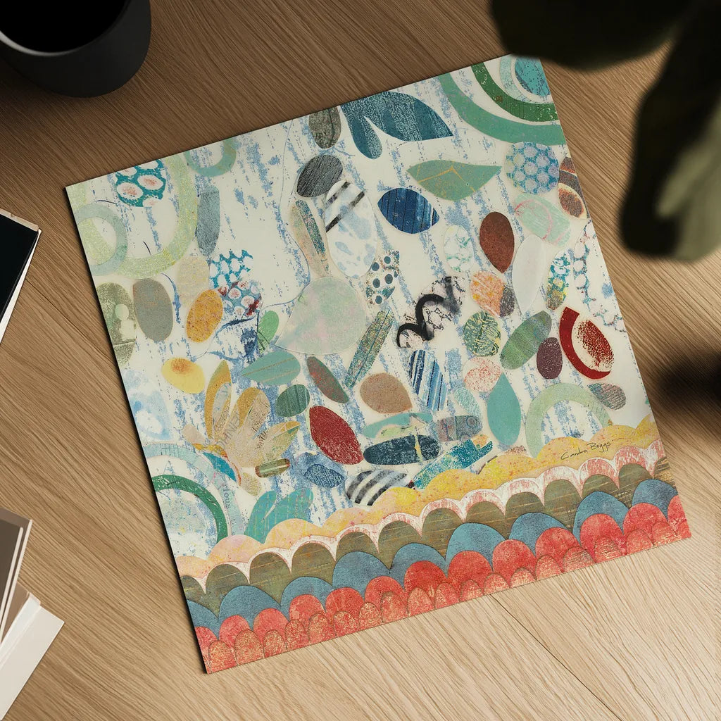 Raining Flowers III by Candra Boggs. Shown as a detailed flat fine art print, highlighting archival giclee quality. Available as an archival giclee rolled canvas, fine art paper, or poster print. SKU 22633a.